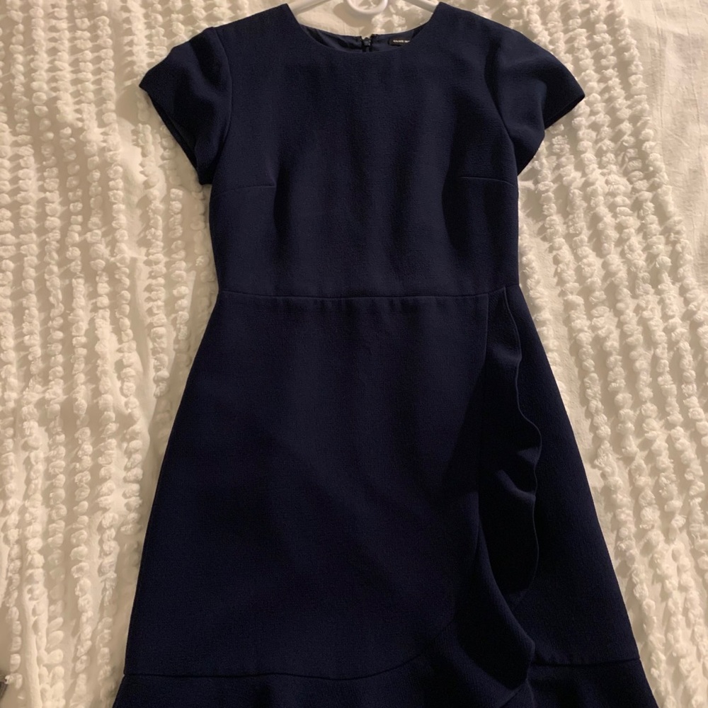 Club Monaco Navy ruffle dress - Picture 2 of 7